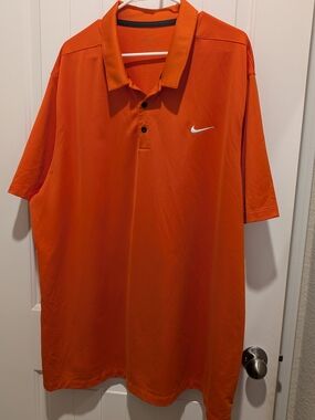 Nike Men’s Orange Polo with White Swoosh